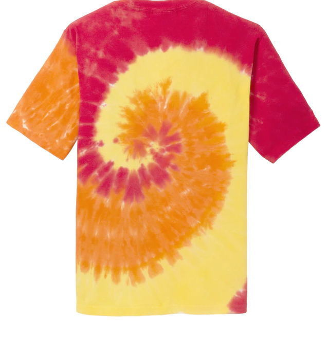 Tie Dye Short Sleeve T-Shirt (Youth) with design - great for camp!