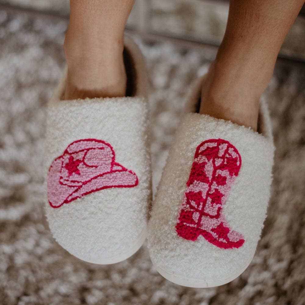 'Boot and Cowgirl Hat' Slippers