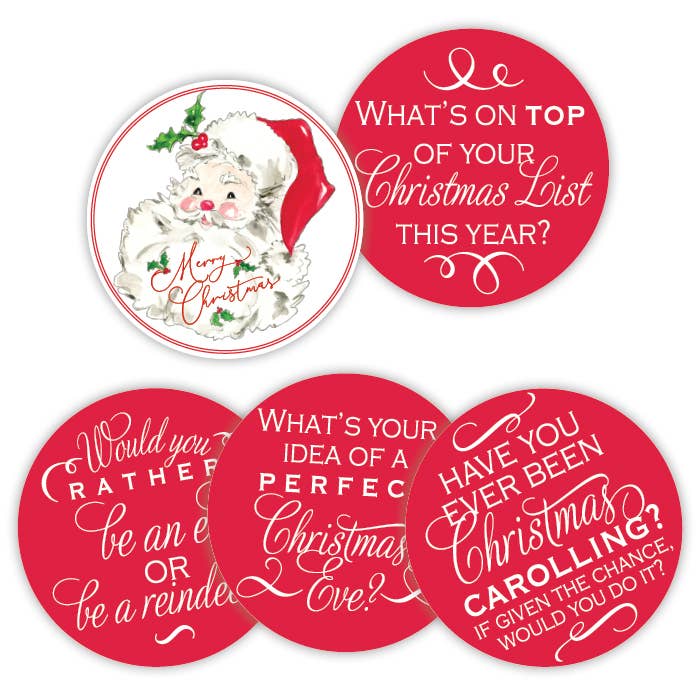 'Red Santa' Conversation Coasters