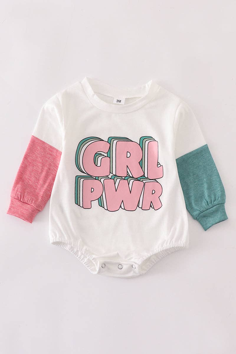 'GRL PWR' Baby Bubble Romper