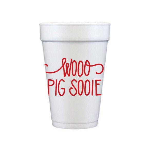 Woo Pig Sooie Styrofoam Cups, Set of 10