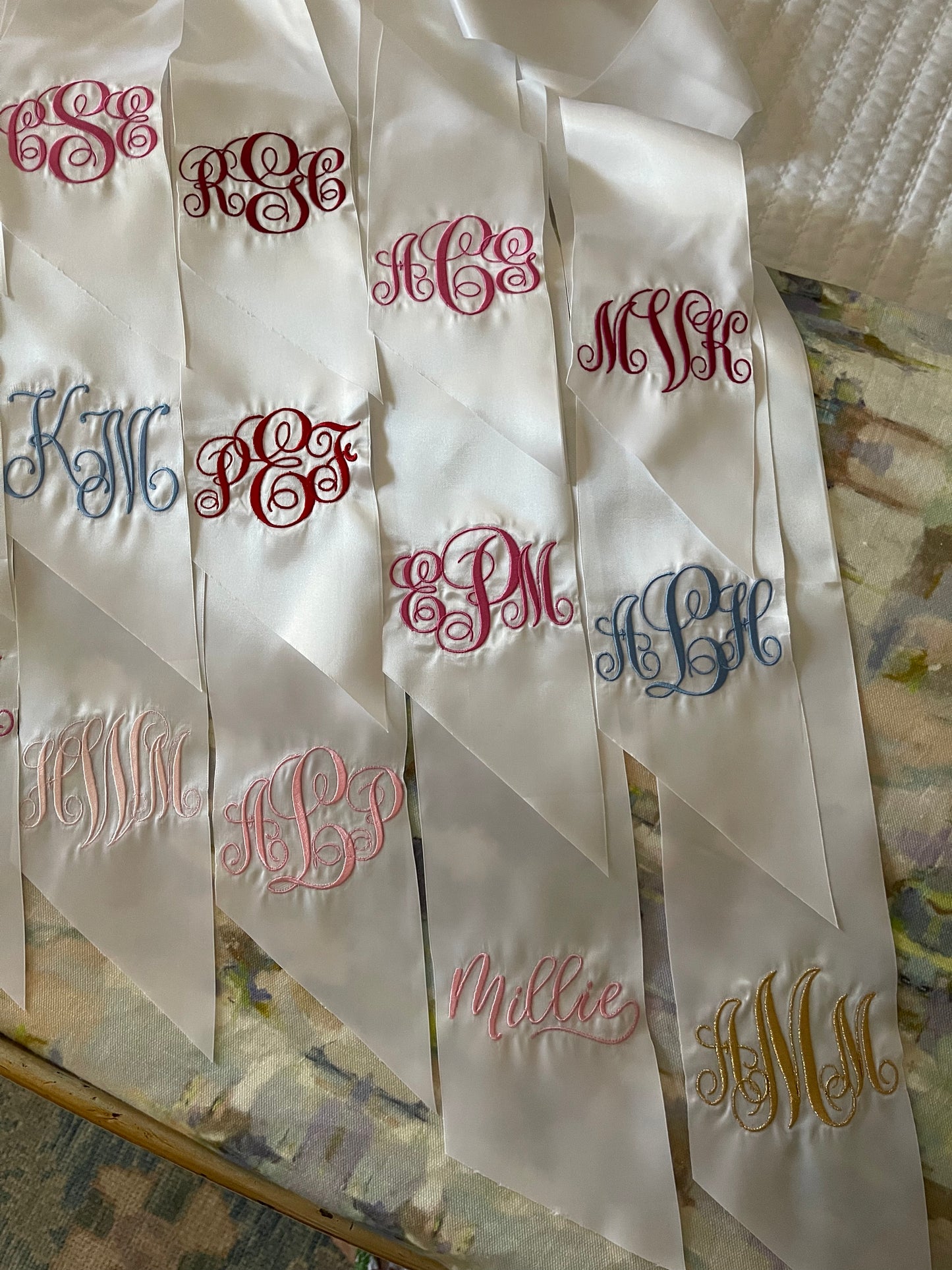 Monogrammed Bouquet Sash