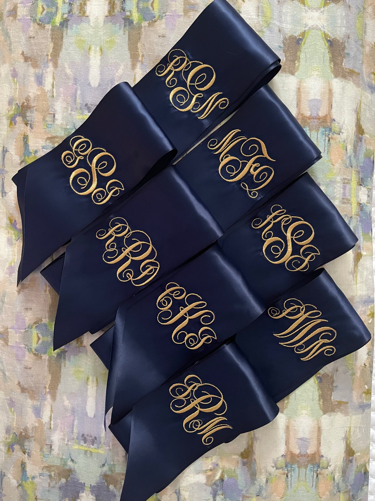 Monogrammed Bouquet Sash