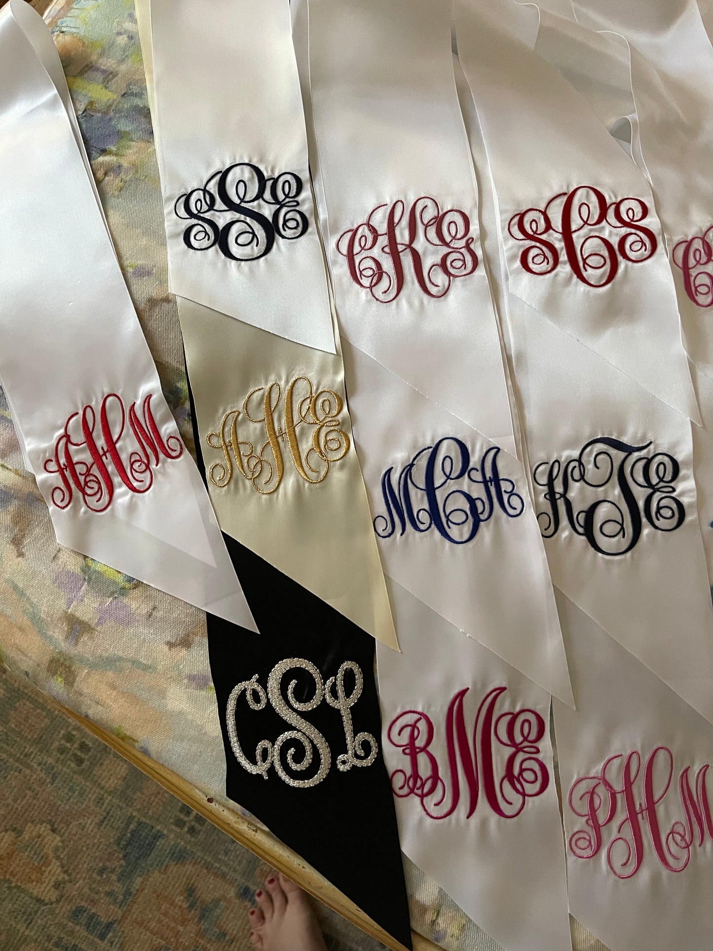 Monogrammed Bouquet Sash