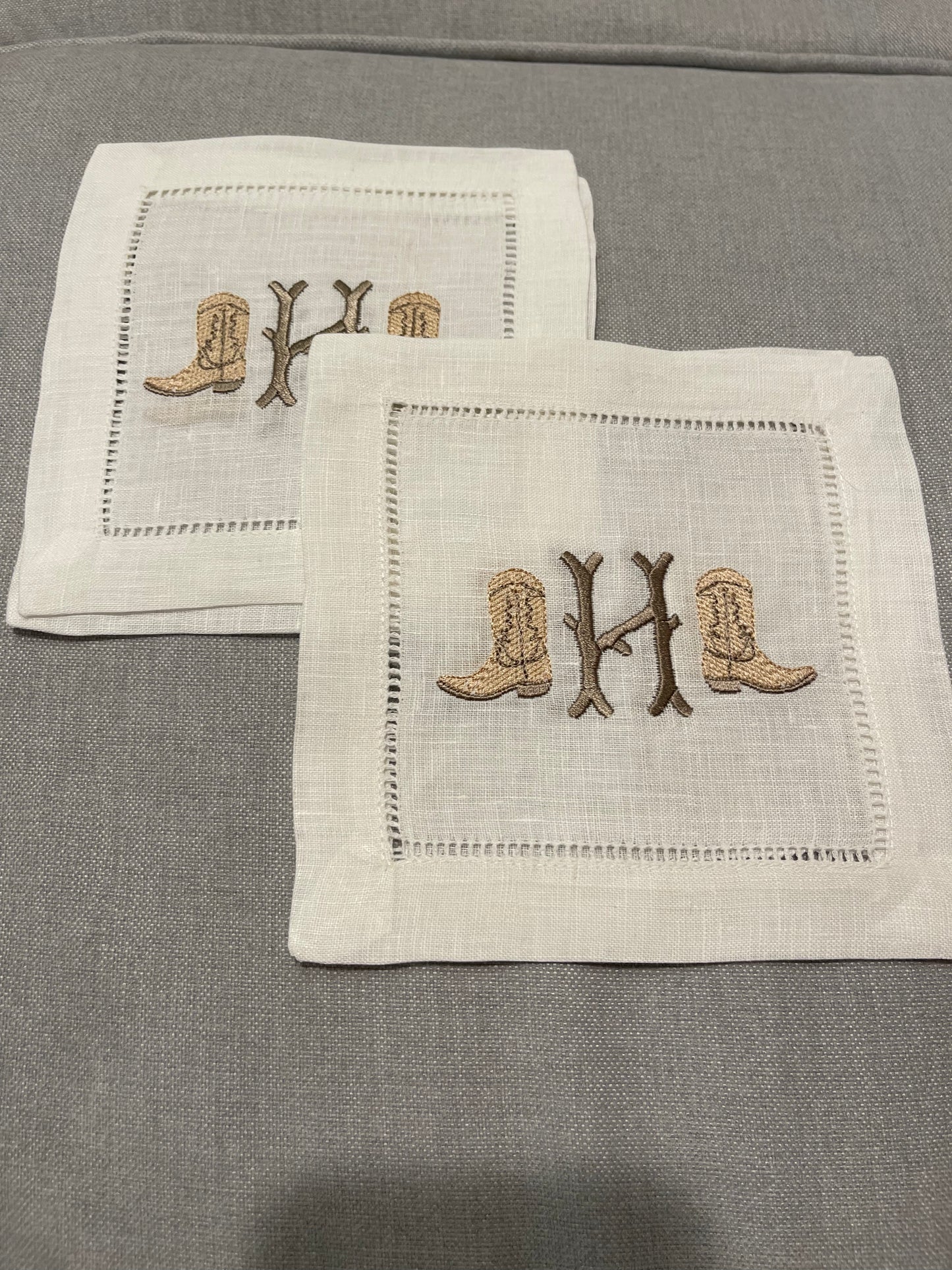 Texas Embroidered Cocktail Napkins