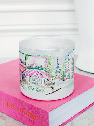 Eiffel Tower Scape| Hand Illustrated Soy Candle |Double Wick