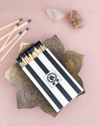 Oversized Black & White Striped Equestrian Matches-Lighters & Matches-[product_category]-Whatsoever Things