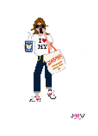 On Order from Vendor -  NYC Girl Needlepoint Canvas