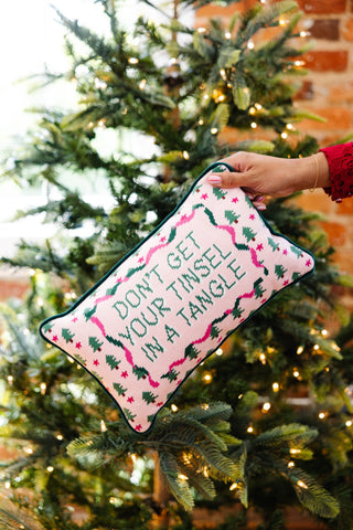 Tinsel in a Tangle Needlepoint Pillow-[product_category]-Whatsoever Things