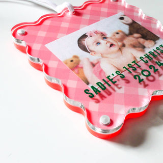 Gingham Frame | Custom Photo Frame | Ornament Picture Frame-[product_category]-Whatsoever Things