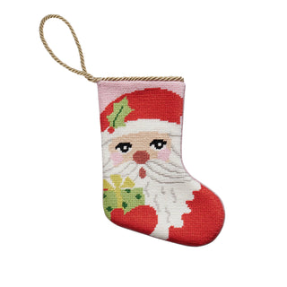 Santa w/Present Embroidered Mini Stocking-[product_category]-Whatsoever Things