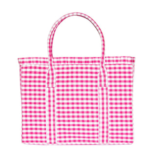 Gingham Nylon Tote-Bags-[product_category]-Whatsoever Things