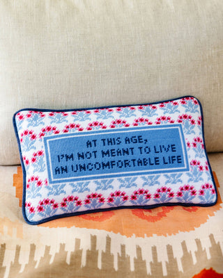 Uncomfortable Needlepoint Pillow-[product_category]-Whatsoever Things