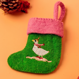 Silly Goose Felt Stocking | Embroidered Felt | 20cm