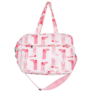 Light Pink Western Boots Weekender Bag-Bags-[product_category]-Whatsoever Things