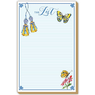 The List Tassels and Butterflies Blue Luxe Large Notepad-Notebooks & Notepads-[product_category]-Whatsoever Things