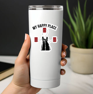 3" Waterproof My Happy Place Barrel Racing Horse Sticker-Stickers-[product_category]-Whatsoever Things
