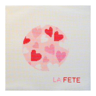 Heart Love Round Needlepoint Canvas