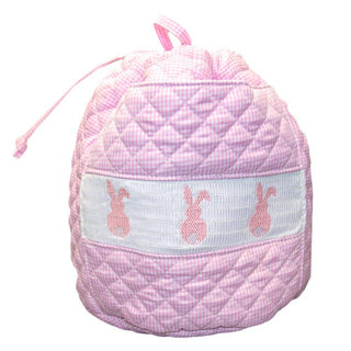 Smocked Pink Bunny Drawstring Bag-Bags-[product_category]-Whatsoever Things
