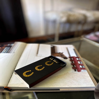 Black Oversized Horseshoe Matches with Gold Foil-Lighters & Matches-[product_category]-Whatsoever Things