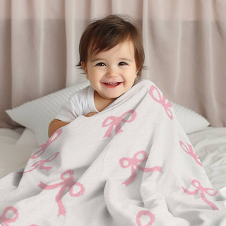 Child's Ribbon Pattern Throw Blanket-[product_category]-Whatsoever Things