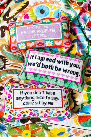 Both Be Wrong Needlepoint Pillow-Pillows-[product_category]-Whatsoever Things