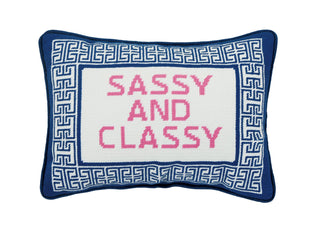 Sassy And Classy Embroidered Needlepoint Pillow-Throw Pillows-[product_category]-Whatsoever Things
