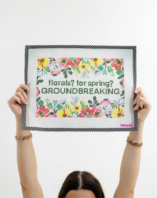 “Florals? For Spring? GROUNDBREAKING.” Handpainted Needlepoint Canvas