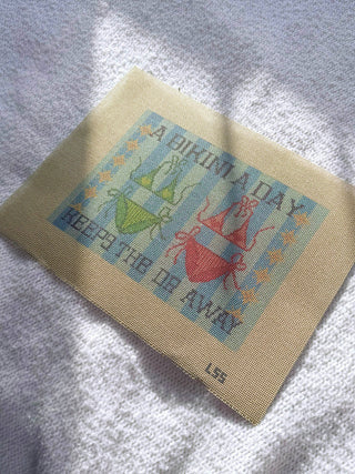 A Bikini A Day Keeps the Doctor Away Hand-Painted Needlepoint Canvas