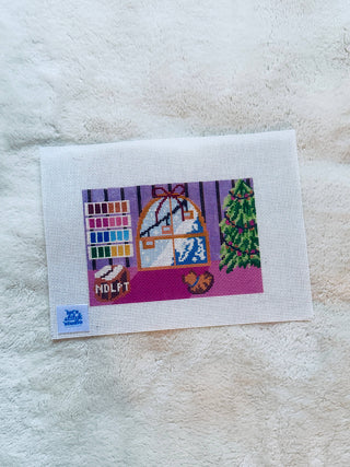 Holiday Stitch Hand Painted Needlepoint Canvas