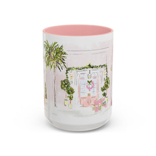 PINK CHRISTMAS HOUSE MUG- SUGAR PLUM LANE 