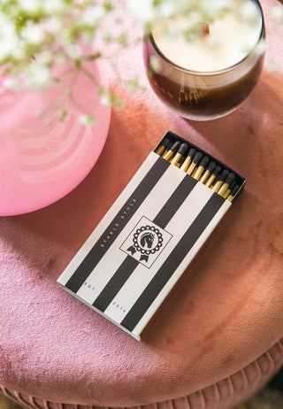 Oversized Black & White Striped Equestrian Matches-Lighters & Matches-[product_category]-Whatsoever Things