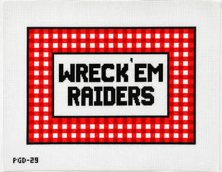 Wreck’em Raiders Hand-Painted Needlepoint Canvas