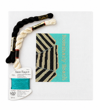 Beach Umbrella Hand-Painted Needlepoint Canvas