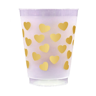 Gold Heart Valentine's Day Frosted Cups - Valentine's Day-Drinkware-[product_category]-Whatsoever Things