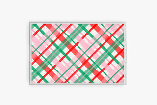 Christmas Plaid Tray | Acrylic Tray | Holiday Serving Tray-[product_category]-Whatsoever Things