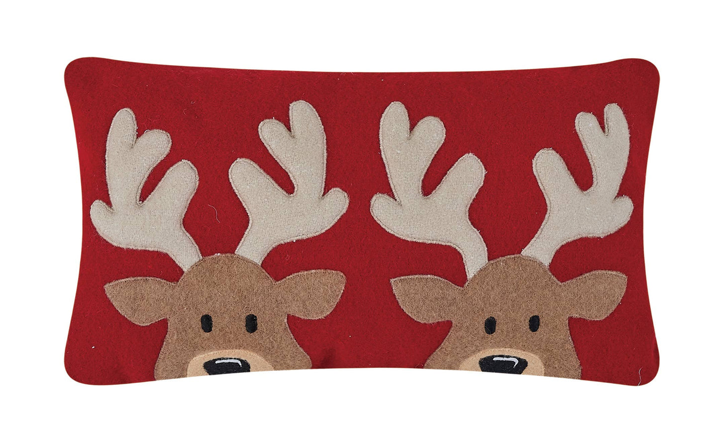Felt Reindeer Embroidered Pillow-Pillows-[product_category]-Whatsoever Things