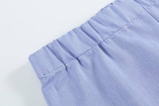 White Crawfish Smocked Tee with 'Denim' Shorts-Baby & Kids Clothing-[product_category]-Whatsoever Things