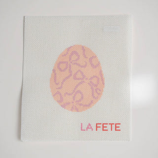 La Fete Needlepoint Easter Egg Hand Painted Needlepoint Canvas