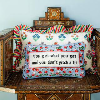 Get What You Get Needlepoint Pillow-[product_category]-Whatsoever Things