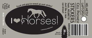 Horse Laptop, Cell Phone & Helmet Sticker: I love Horses-Stickers-[product_category]-Whatsoever Things