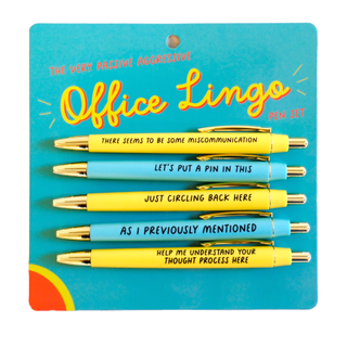 The (Very Passive Aggressive) Office Lingo Pen Set (funny)-Office Supplies-[product_category]-Whatsoever Things