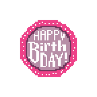 Birthday Cake 2.25" round Mini Needlepoint Canvas