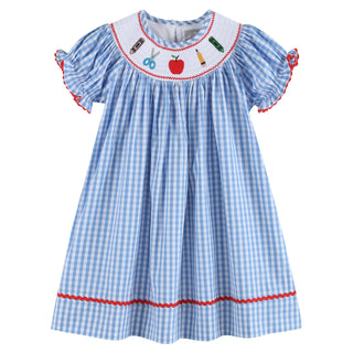 School Supplies Smocked Bishop Dress-Baby & Kids Clothing-[product_category]-Whatsoever Things