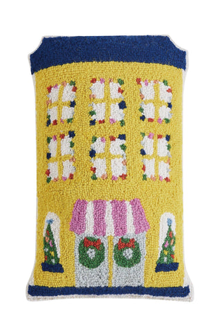 Yellow House Shaped Hook Pillow-Pillows-[product_category]-Whatsoever Things