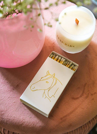 White Oversized Horse Head Matches with Gold Foil-Lighters & Matches-[product_category]-Whatsoever Things