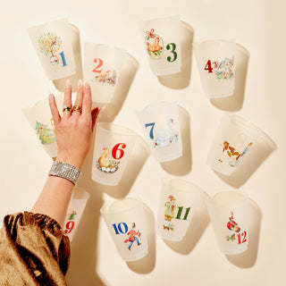 12 Days of Christmas Frosted Cups / 12 Cups - Christmas