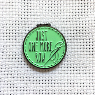 Just One More Row Cross Stitching Enamel Needle Minder