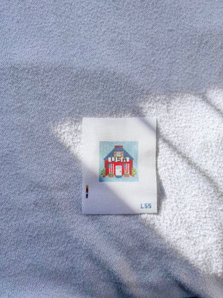 USA Mini House Hand-Painted Needlepoint Canvas
