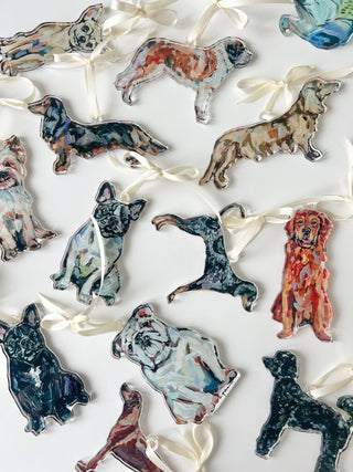 Golden Retriever Red Acrylic Christmas Dog Ornament | Wreath Charm